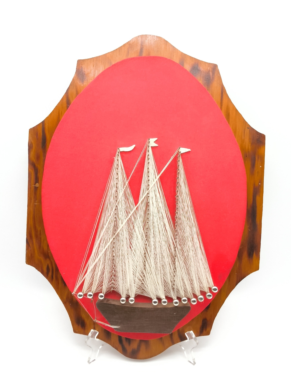 Vintage Nautical Clipper Ship String Art Wall Hanging Plaque